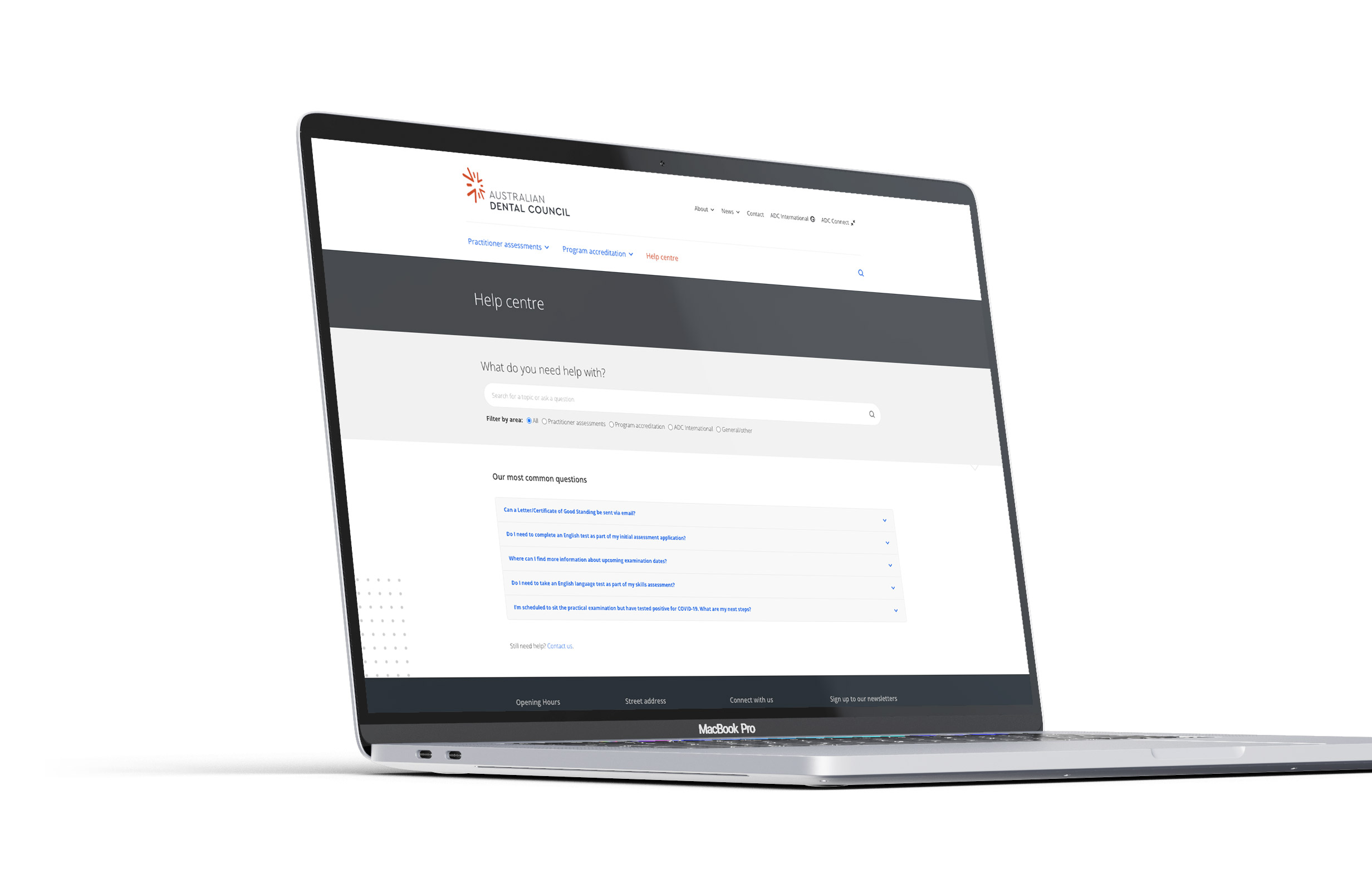ADC website help centre
