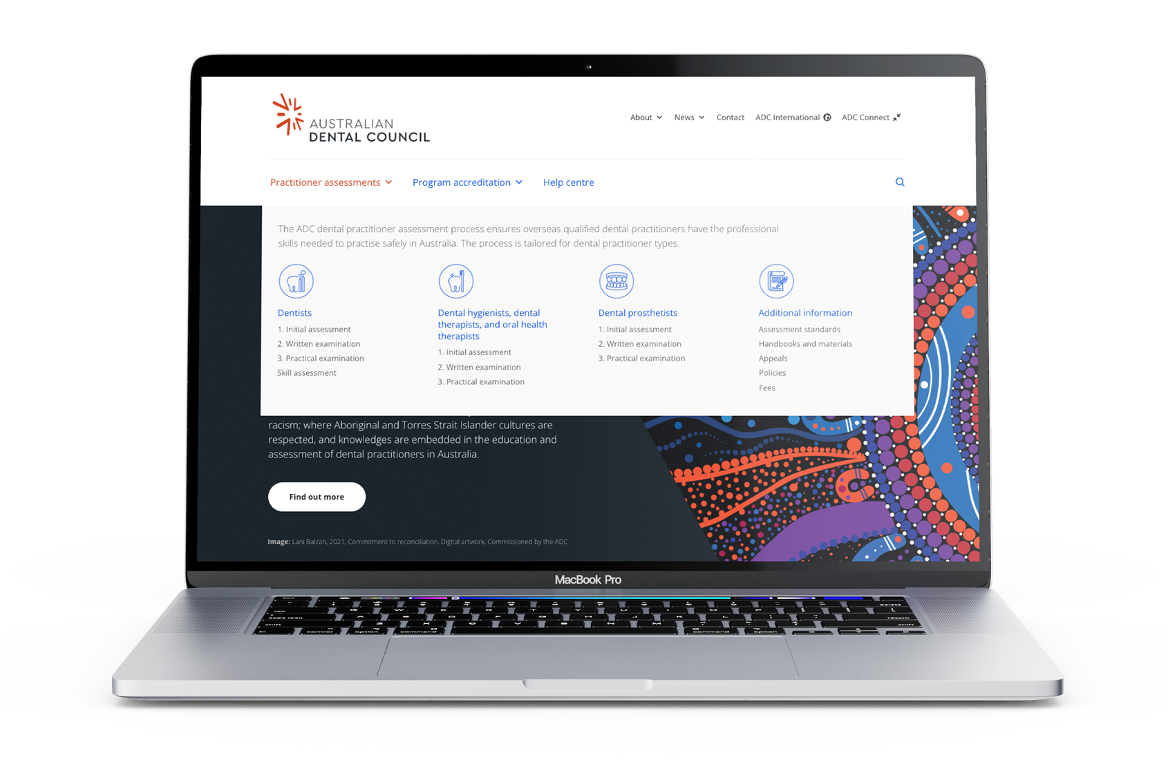 ADC website mega menu