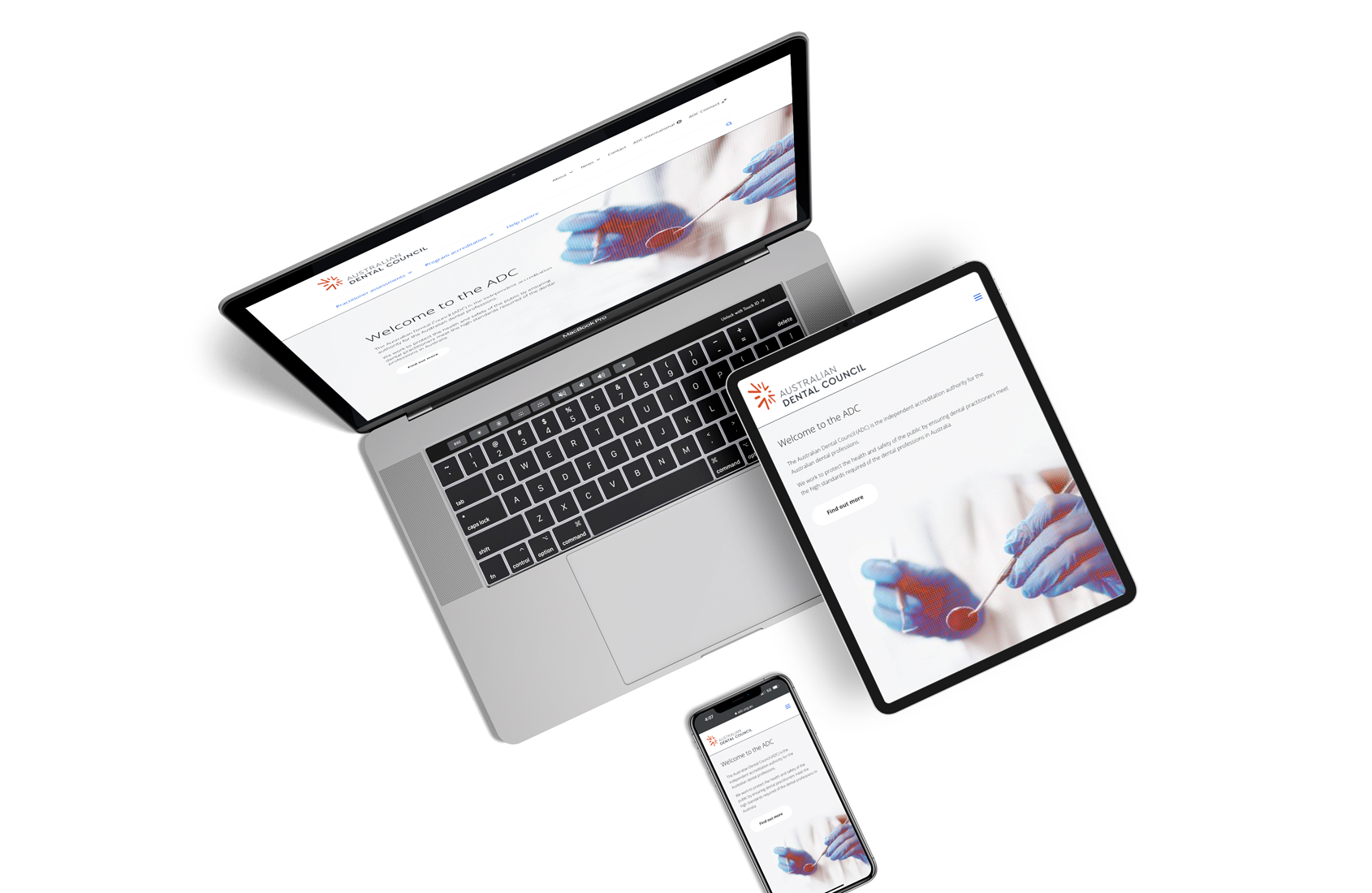ADC website shown on different devices