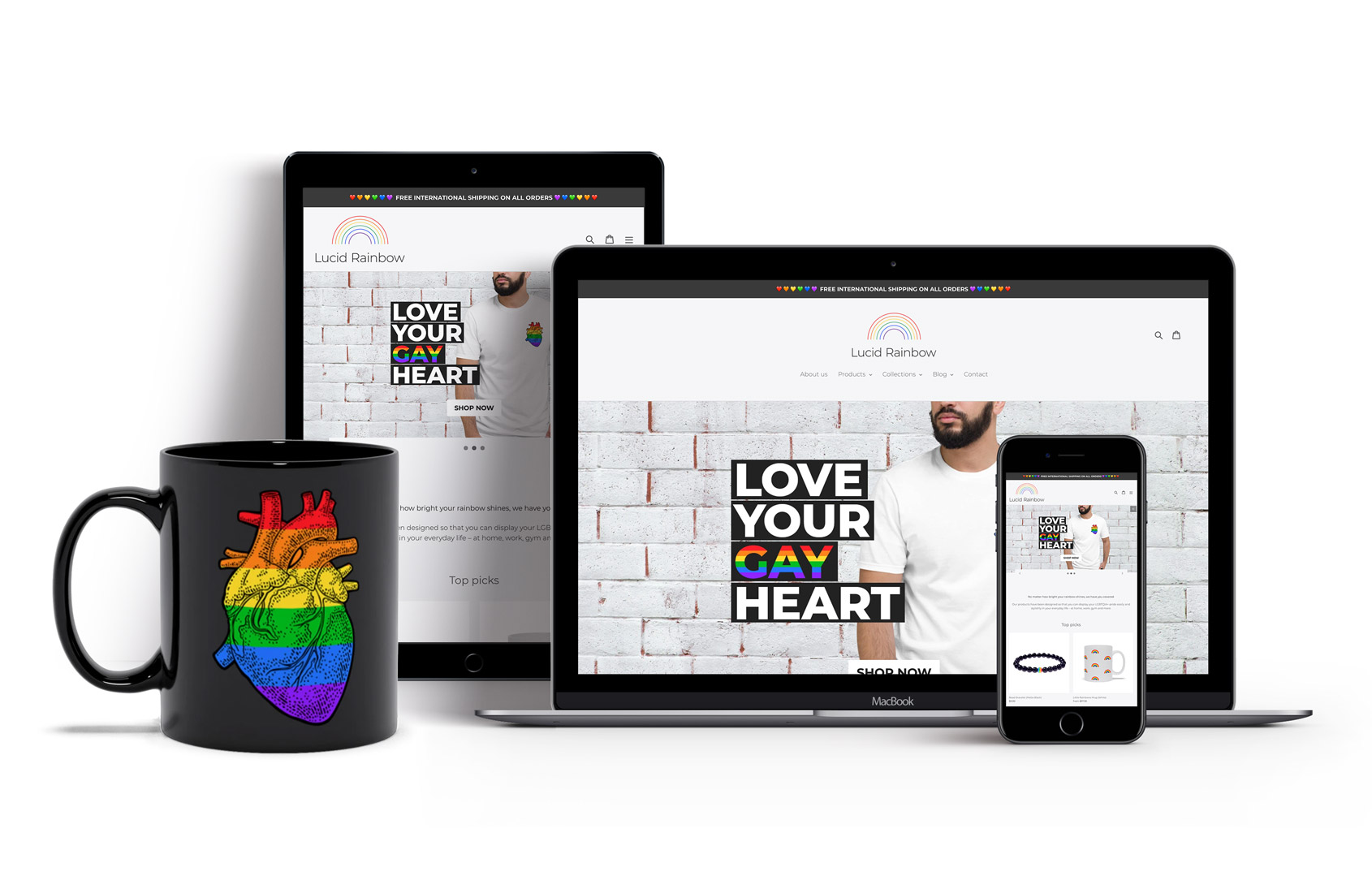 Lucid Rainbow Responsive Website Design Mockup