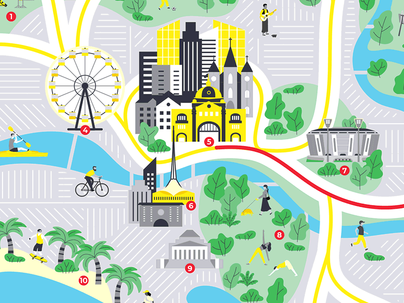 Melbourne Map close up 1